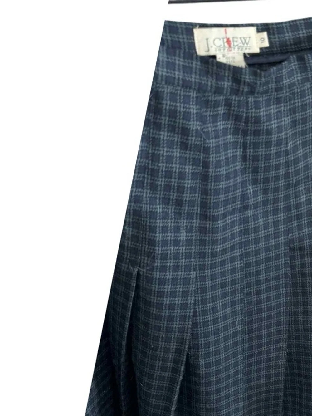 Vintage 90s J.Crew Wool Plaid Pleated Skirt 10 Old Money Equestrian Oarsman RARE
